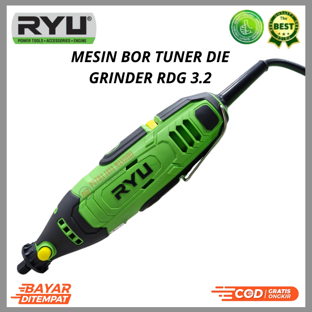 Ryu Gerinda Mini Set Bor Ukir Grafir Tuner Die Grinder Koper Box + Acecories RDG 3.2 100% Original