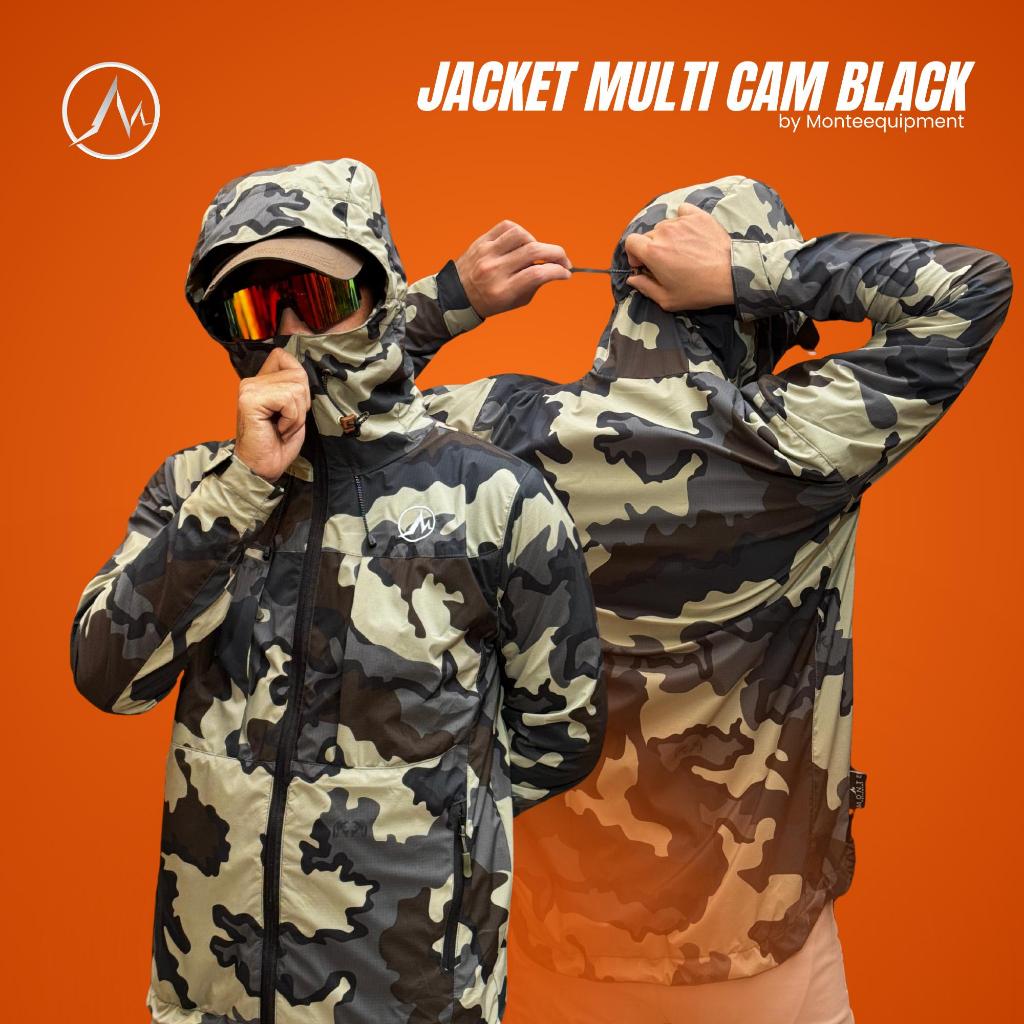 MONTE EQUIPMENT - MULTI CAM BLACK LIMITED EDITION JACKET | Jaket Outdoor Anti Air Waterproof Gorpcor
