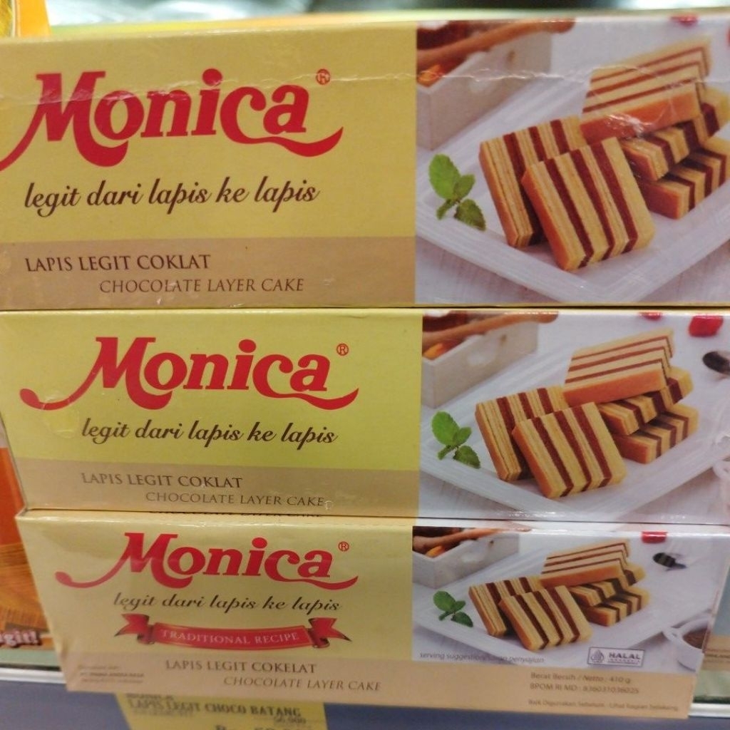 Cemilan Kue Lapis Legit Coklat Monica Kemasan 410Gram