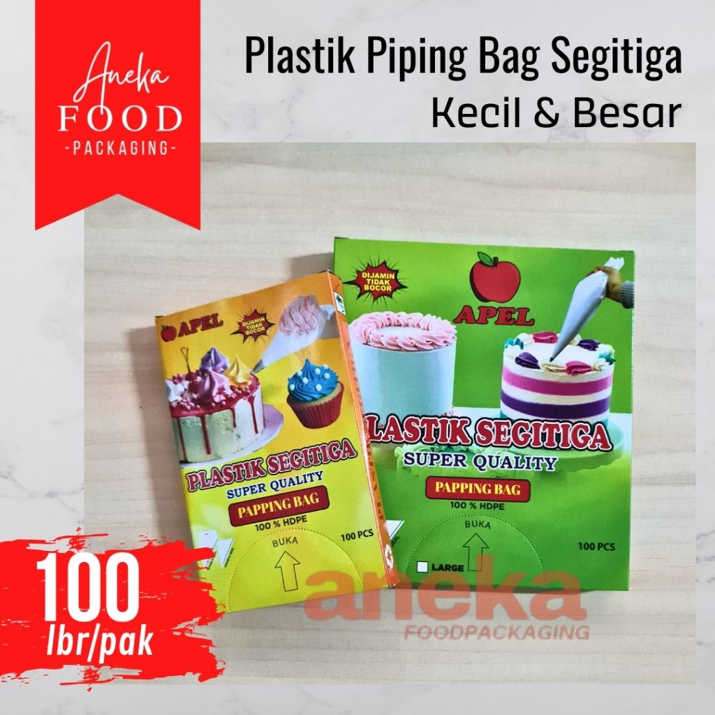 100lbr- Plastik segitiga kantong APEL kecil & besar/piping bag/papping bag kue