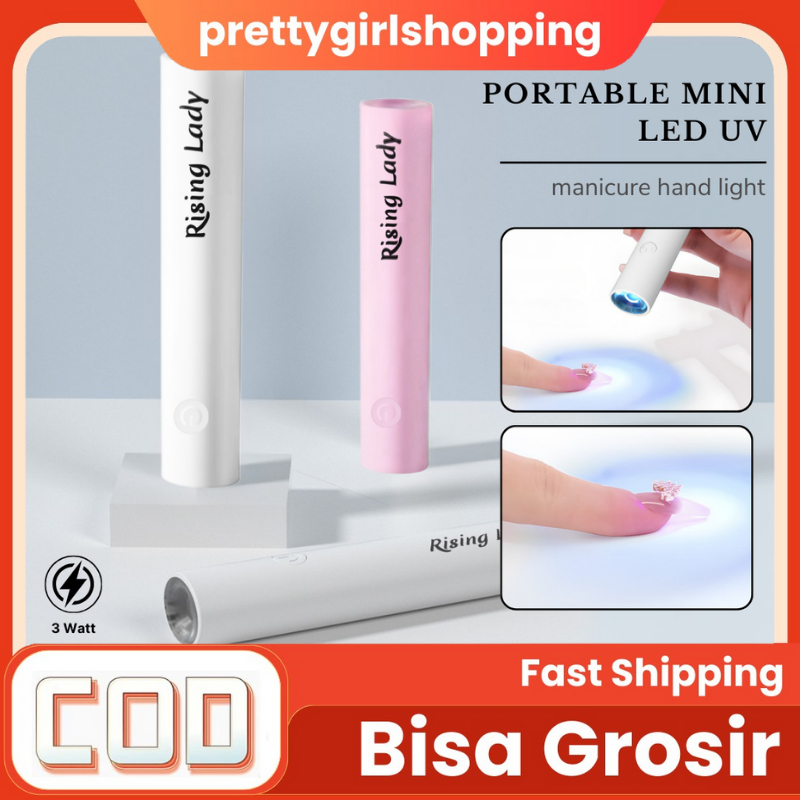 Pretty Rising Lady Alat Pengering Kutek Gel Lampu LED UV Hand Light 3Watt USB Charging Cable Portabl