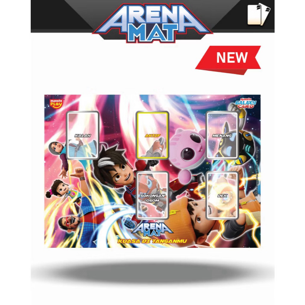 BoBoiBoy Galaxy Card Kad Battle Arena Mat for Pek Satria Rumble Vortex Beyond Impak Versus Fusion El