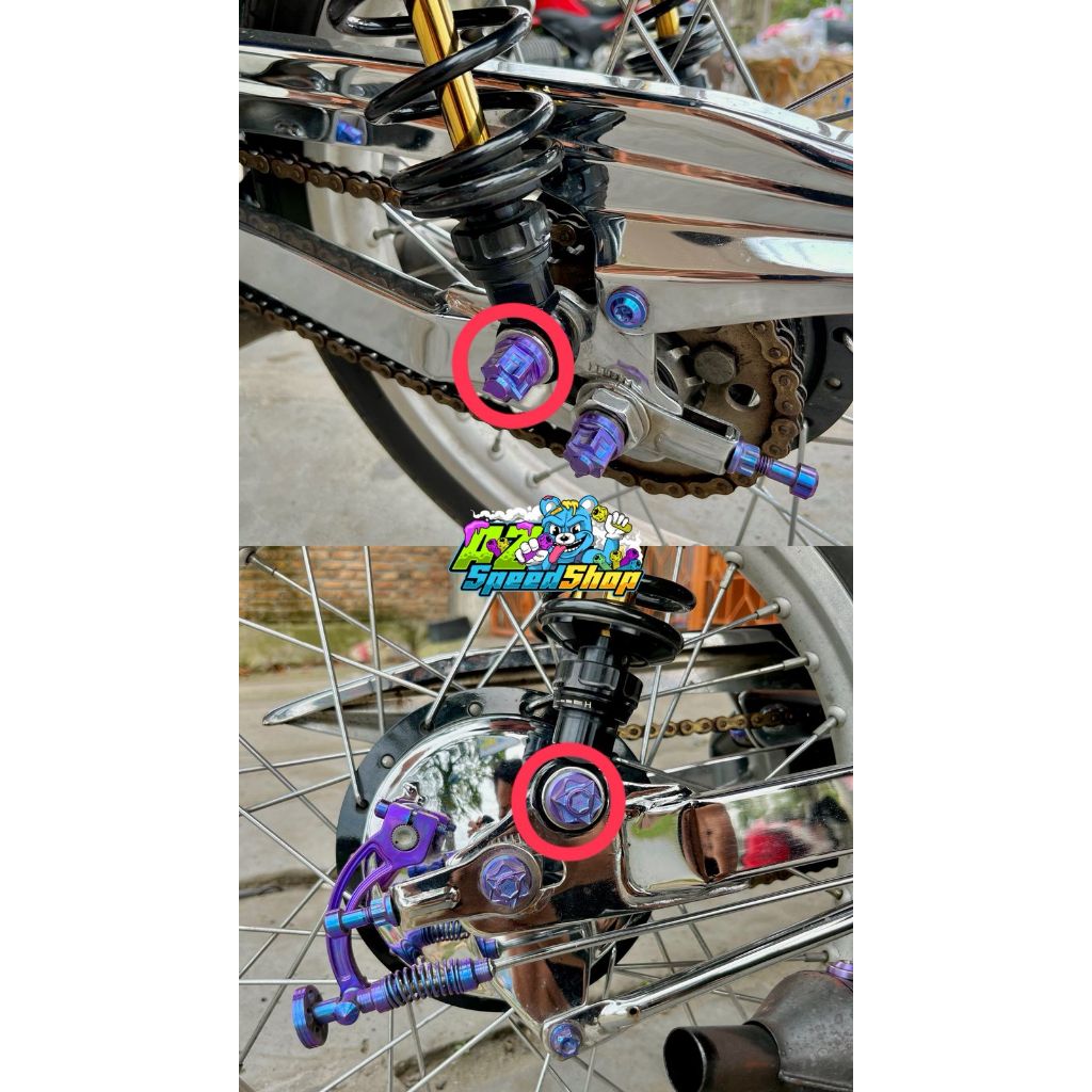 Baut Titanium Shock Rx king Mur Shock Titanium Rx king