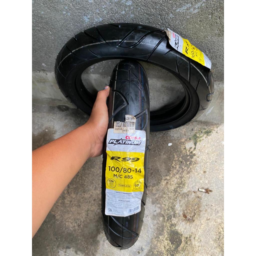 Ban Luar Corsa R99 Ukur 100/80 Ring 14 Tubeless Ban Luar Motor Matic Tubles Murah