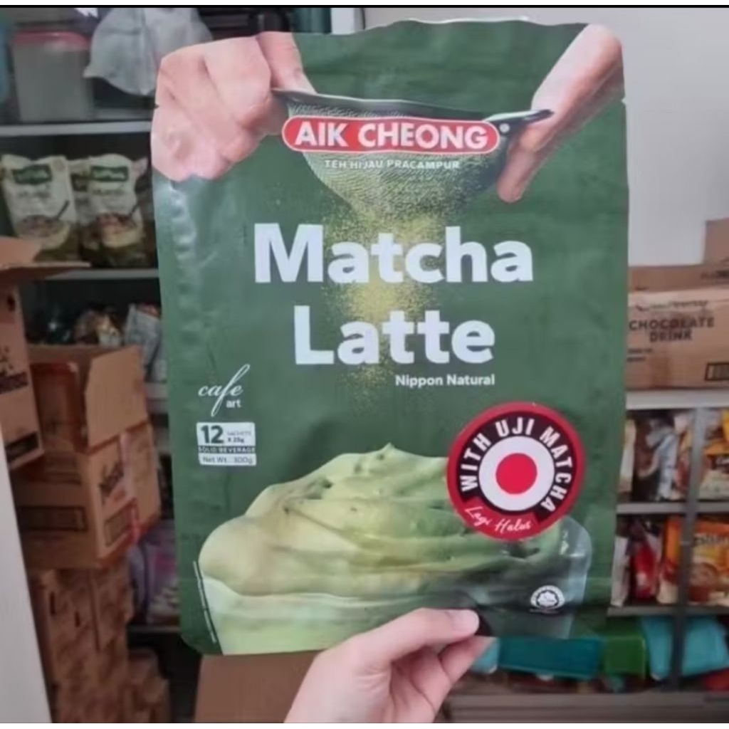 Aik Cheong Cafe Art Matcha Latte Malaysia with Uji Matcha Pak (Isi 12 Sachet)