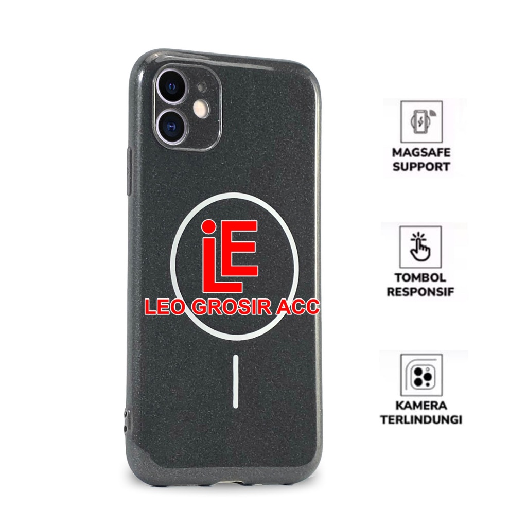 CASE IPHONE 11 IPHONE 11 PRO IPHONE 11 PRO MAX  CASE MAGSAFE BLACK GLOSSY MAGNETIC MAGSAFE MAG-12