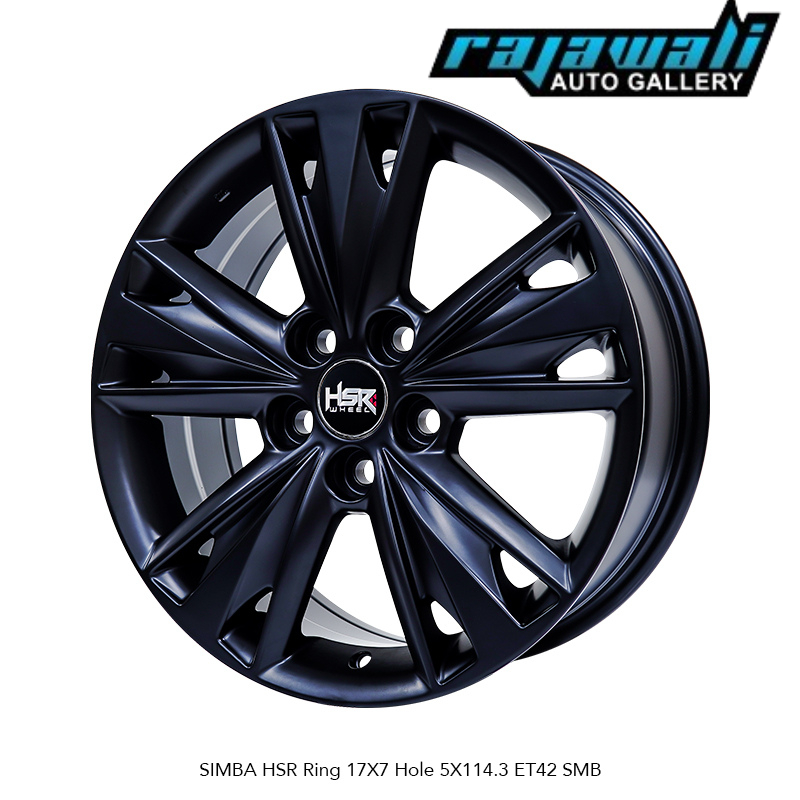 Velg Mobil Ring 17 HSR SIMBA Lebar 7 Pcd 5x114,3 Black Velg Innova Ring 17 R17
