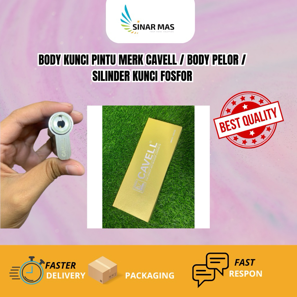 Body Kunci Pintu merk Cavell / Body Pelor / Silinder Kunci Fosfor / Full Set Body Kunci Pintu Cavell