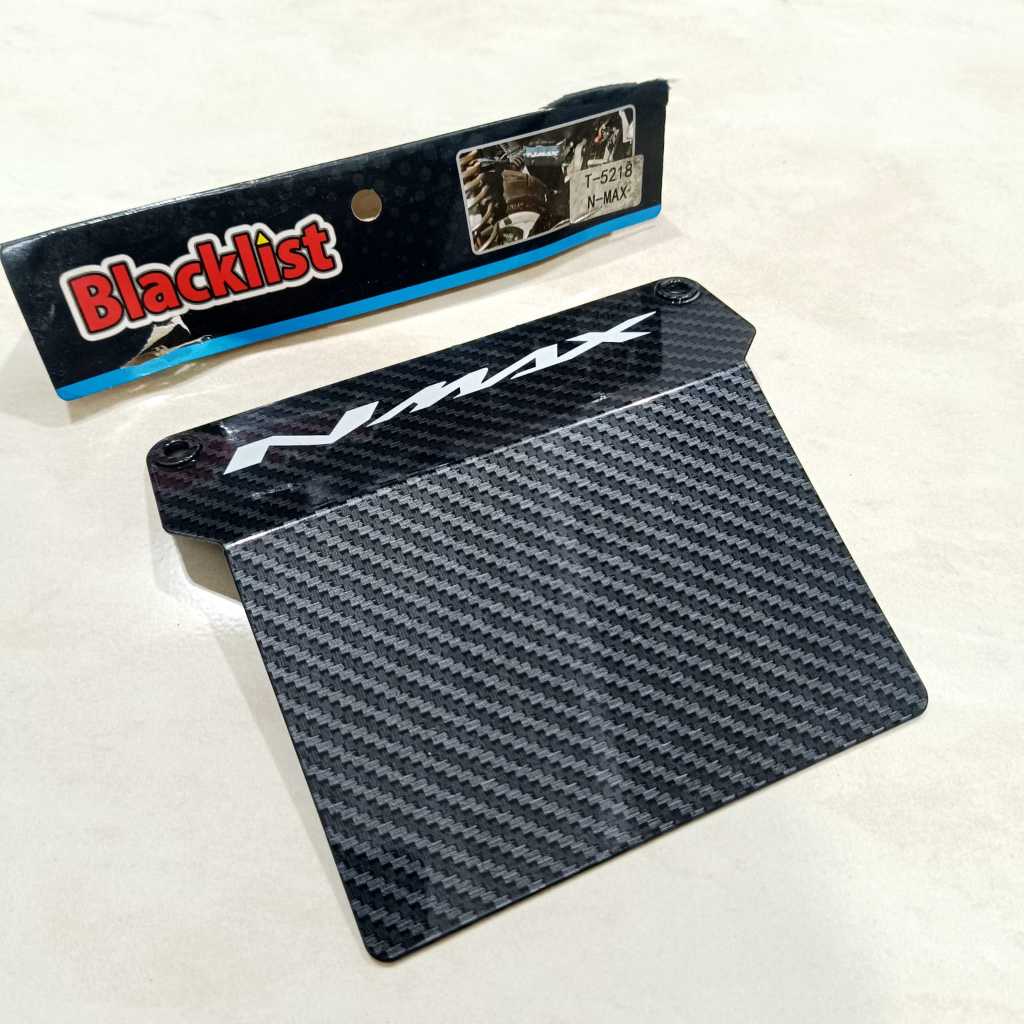 (COD) Mudflap Yamaha NMAX OLD 2015-2019 Blacklist Carbon Penahan Lumpur Cover SPakbor Aksesoris Vari