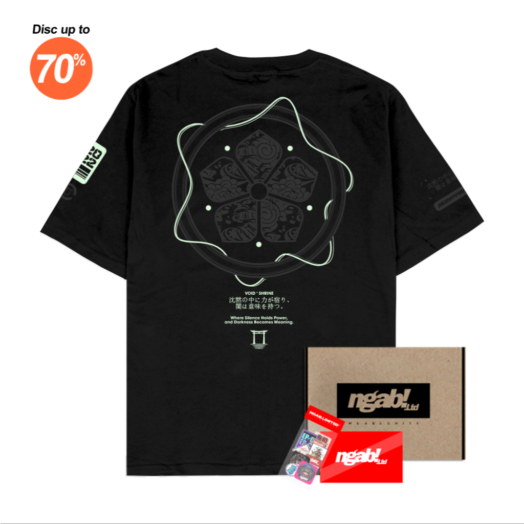 Ngab Kaos Baju Distro Void Shrine NB239 Unisex Pria Wanita Cotton Combed 24s Plastisol & Glow in the