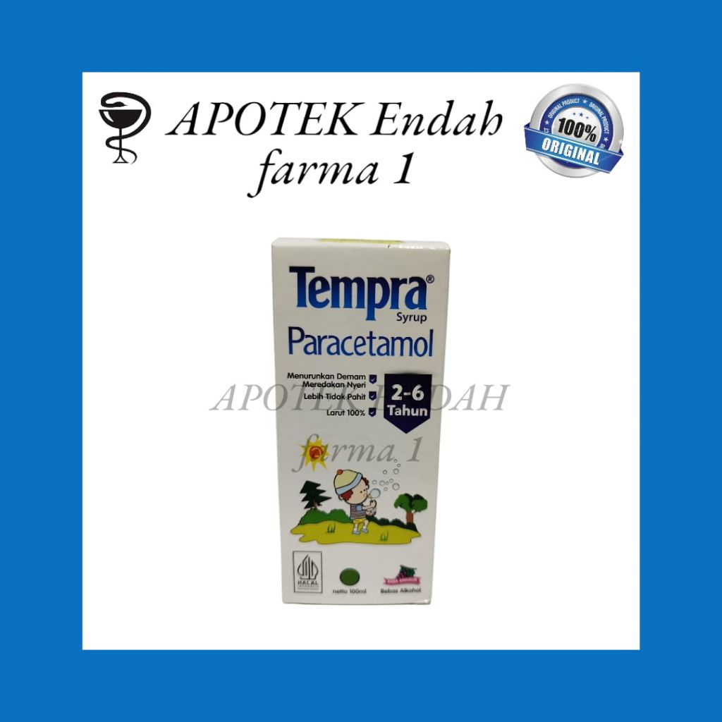 Tempra Sirup Rasa Anggur 100ml - Paracetamol 160mg/5ml, Meredakan Nyeri Ringan, Menurunkan Demam, Un