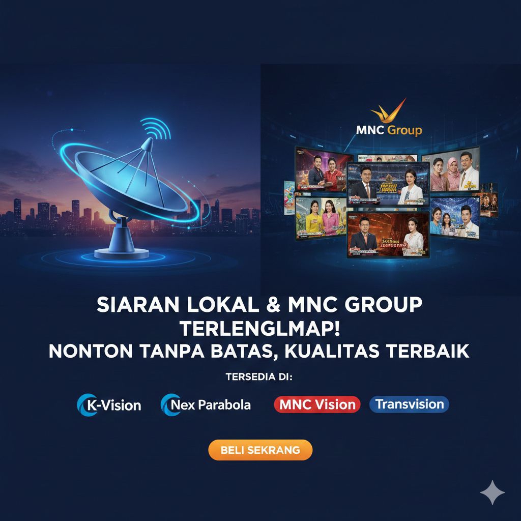 PROMO Paket Chanel LOKAL MNC group 180 Hari K Vision Nex Parabola Matrix Garuda Transvision Nusantar