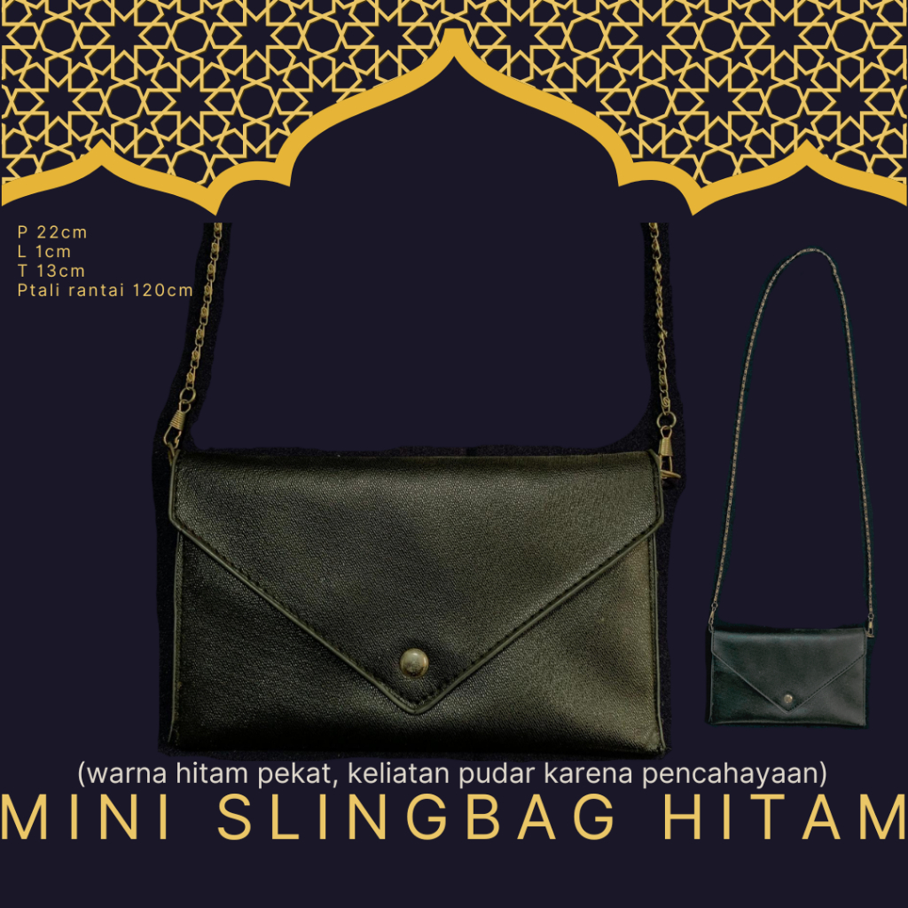 PRELOVED MINI SLINGBAG HITAM / TAS WANITA KONDANGAN / TAS SELENDANG KECIL