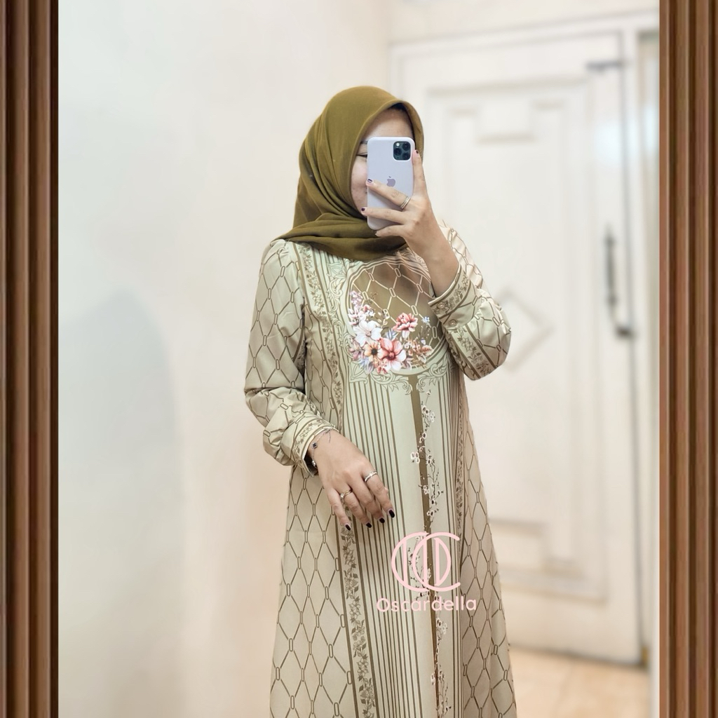 AMARA DRESS OSCARDELLA / DRESS SILK / GAMIS SILK / GAMIS LEBARAN / SILK MOTIF / MAXMARALUC / GAMIS T