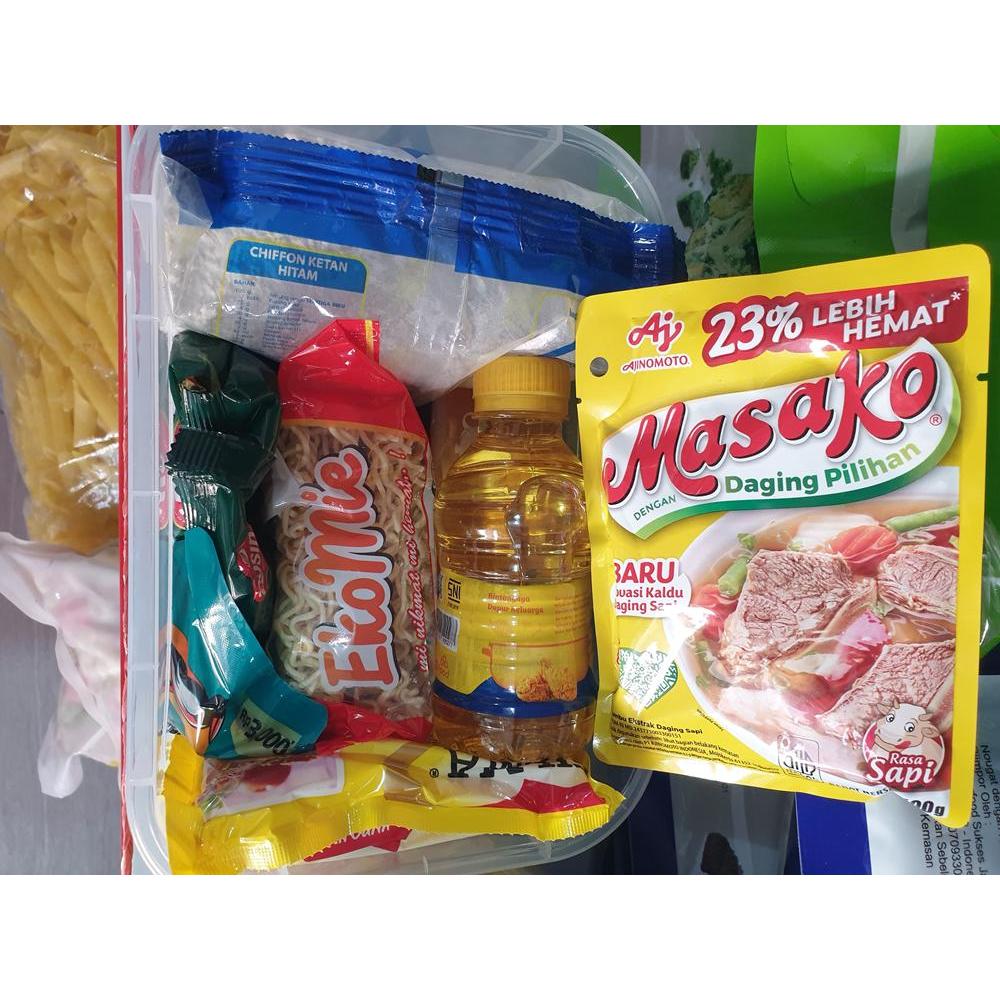 Paket Sembako isi 8 item Kemasan Kontainer Hampers Murah Semarang Lebaran Idul Fitri