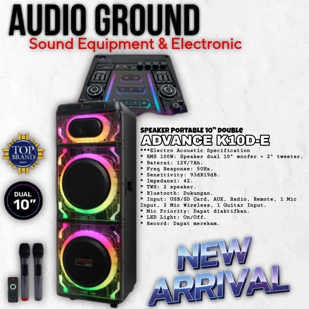 SPEAKER PORTABLE 10" X 2 ADVANCE K10D-E ORIGINAL PRODUCT
