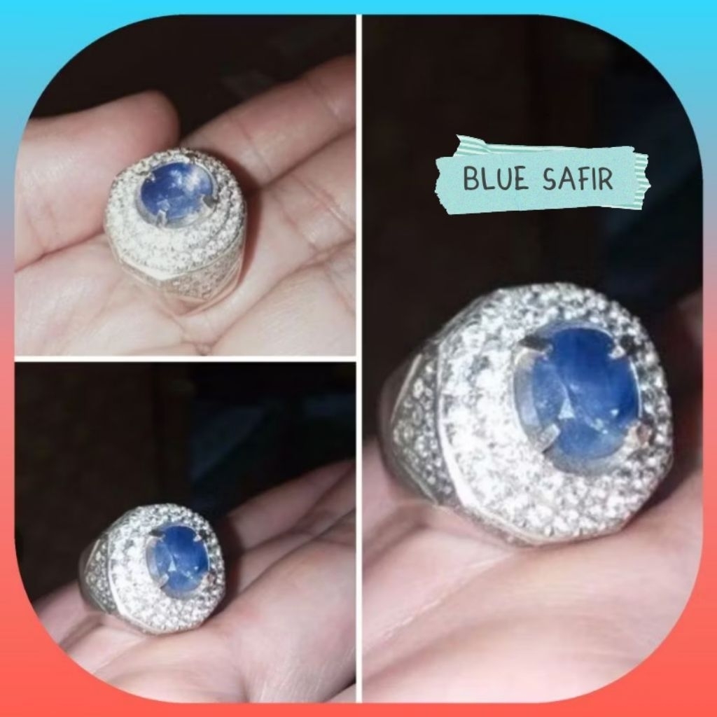 Cincin Blue Safir Srilanka blue sapphire ceylon Natural