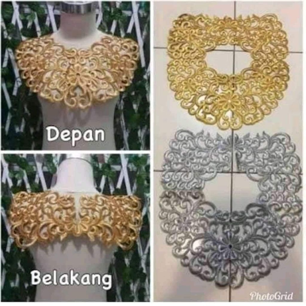 Renda bordir lingkar leher murah