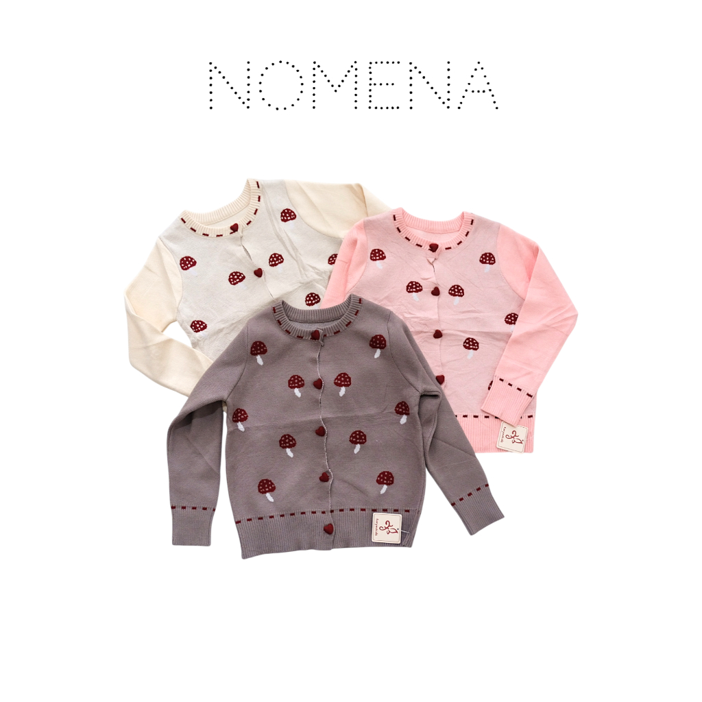 Atasan Rajut Cardigan Anak Perempuan Korean Style Lengan Panjang Usia 4-12 tahun NomenaKids 81238