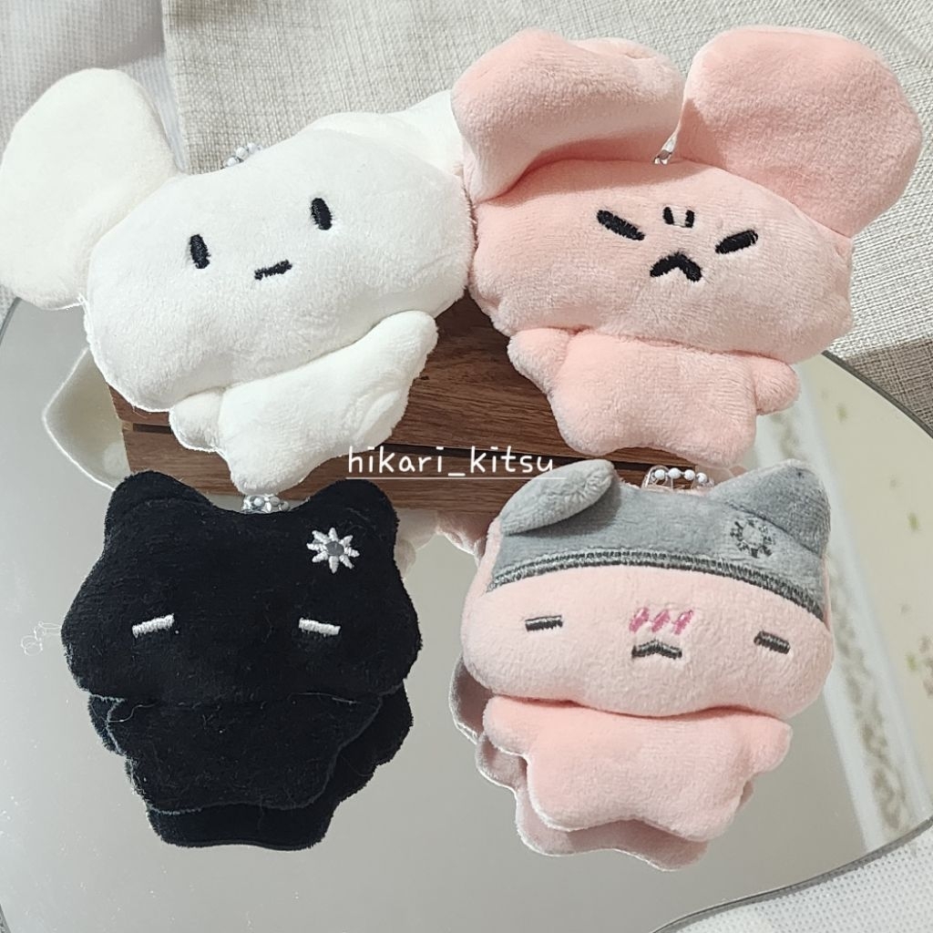 Keychain Mini Couple Set Cute Plush Animal Weird Unique Cat and Mouse / Gantungan Kunci Boneka Hewan