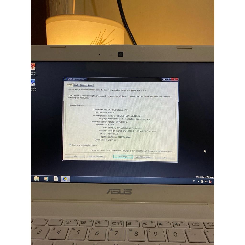 Notebook ASUS X200MA