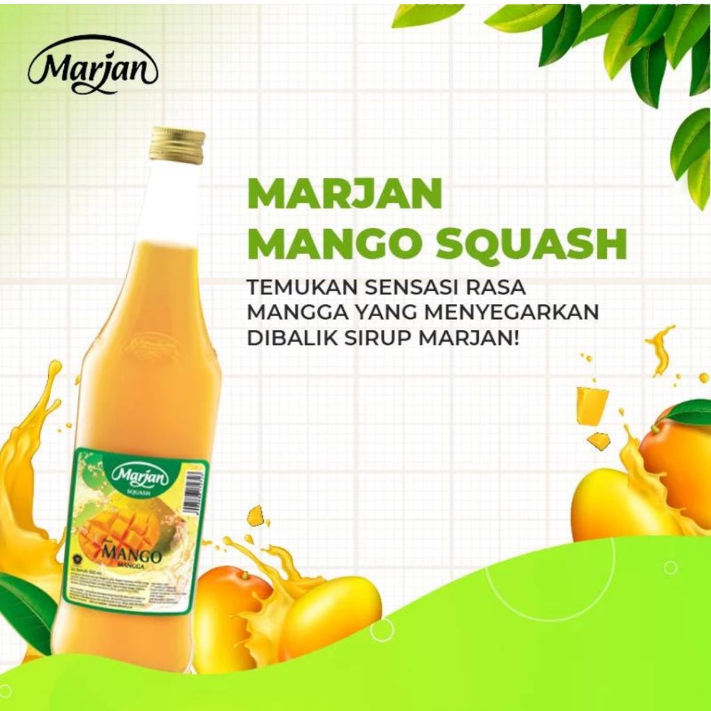 Sirup Marjan Squash Orange 400ml/Marjan Sirup Squash Melon 400 ml/Sirup Marjan Cocopandan 400ml