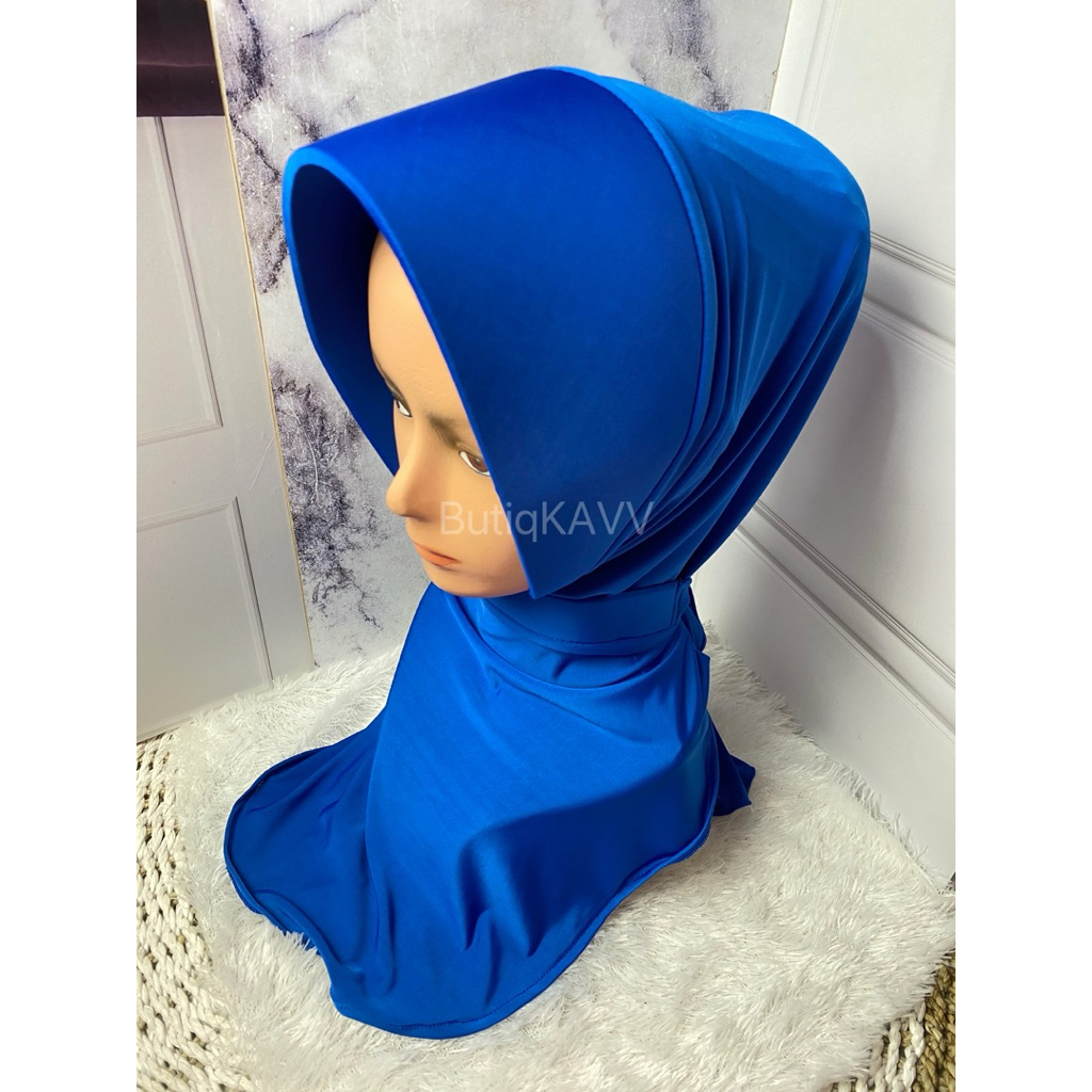 Jilbab PSH Jalasenastri (Warna Biru Benhur, Model Pet Polos)