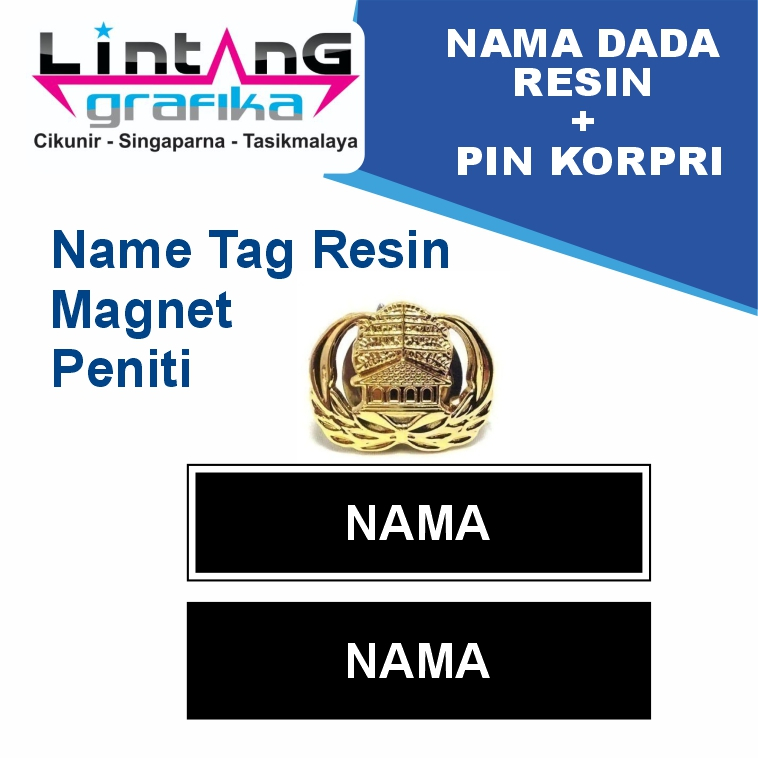 Paket Nametag resin  Dan Pin Korpri Terbaru
