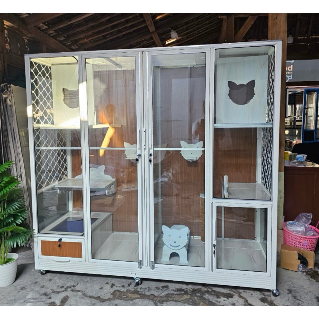 Kandang Kucing Jumbo / Cat Aquarium / Kandang Kucing Aluminium / Kandang Kucing Premium