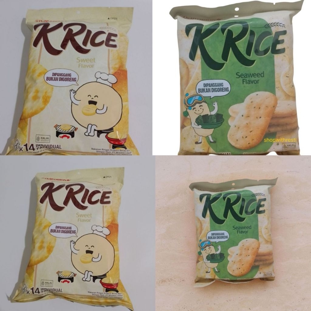 Delfi Orion KRice crackers sweet | seaweed  | Makanan Ringan Krekers Beras Halal K Rice | Rice crack