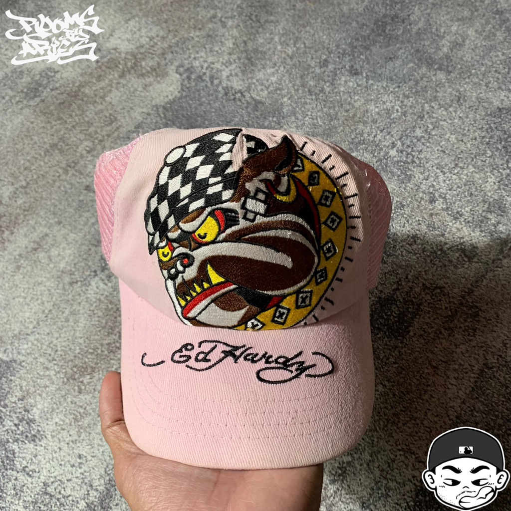 RBA* Cap Collection ‘Ed Hardy Bulldog Embrodiery Trucker Cap • Vintage’