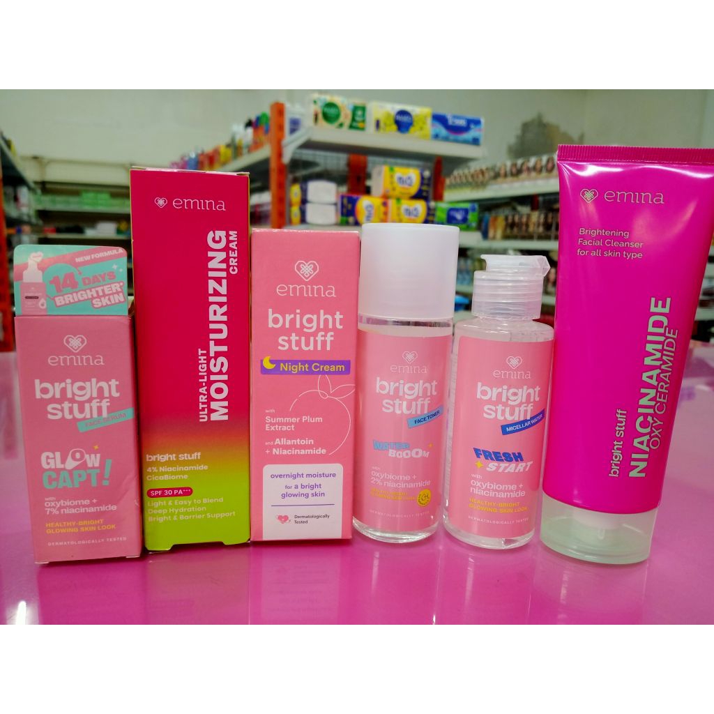 Emina bright stuff satu paket 6macem