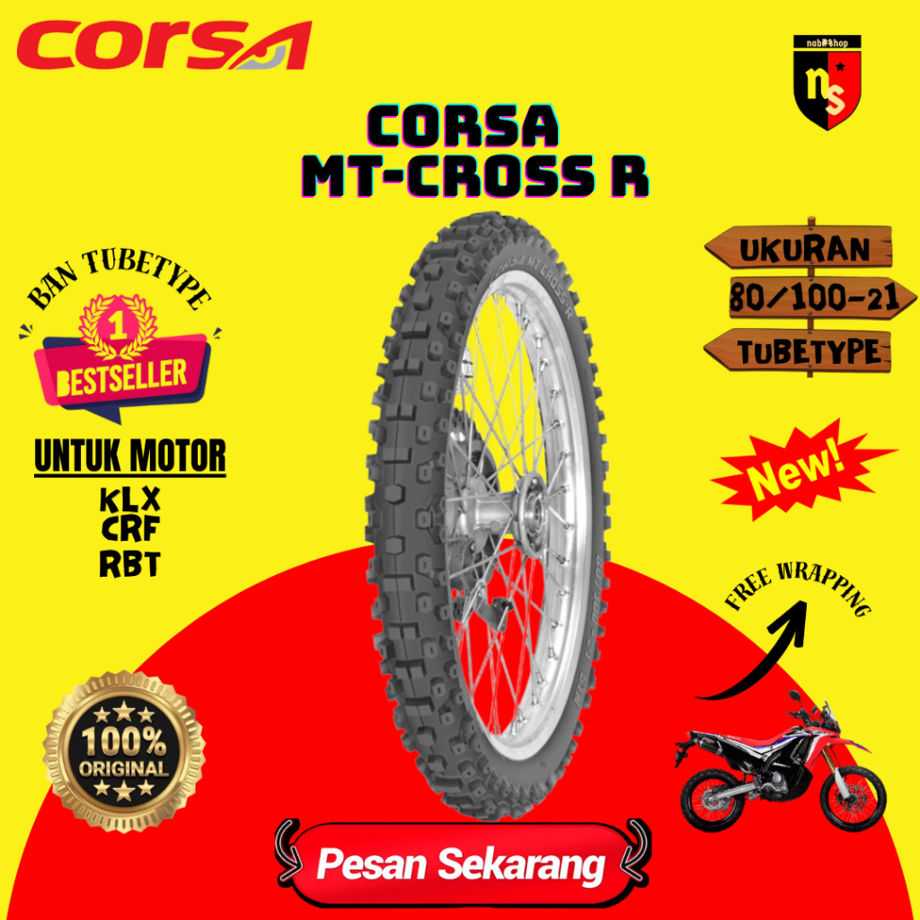 Ban Motor Trail 80 100 Ring 21 CORSA MT CROSS-R 80/100-21 51M Cros Tubetype