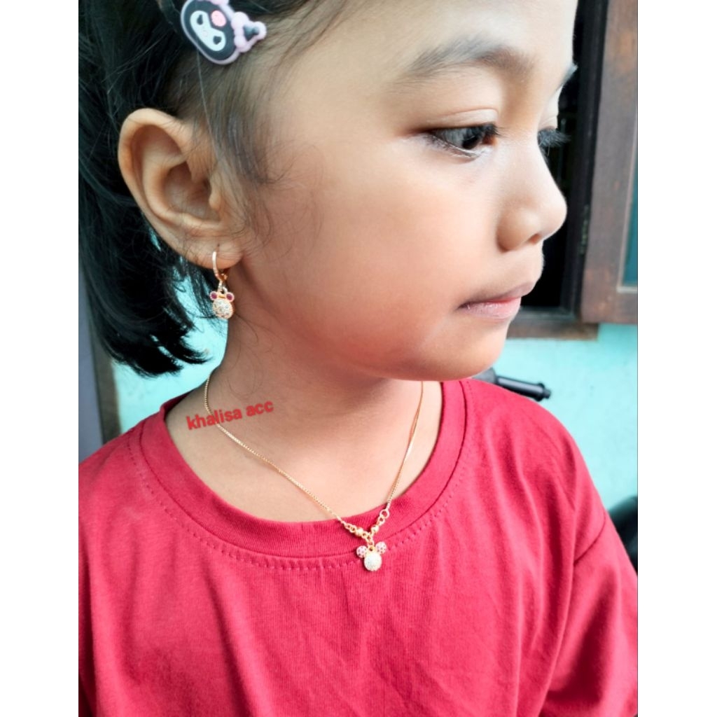 kalung bayi dan anak2 xuping asli rantai itali plus liontin cantik dan mewah untuk usia 1-6 tahun