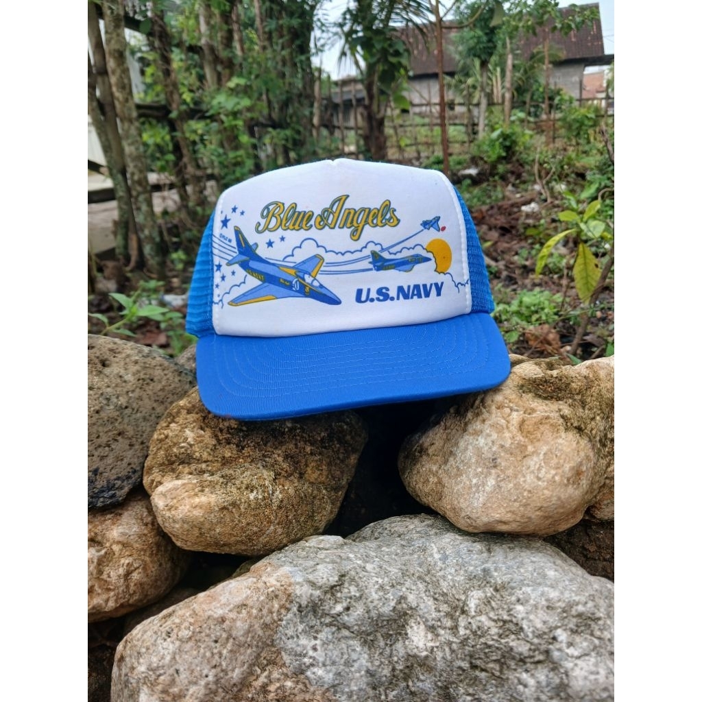 US Navy Blue Angels Vintage Trucker Hat