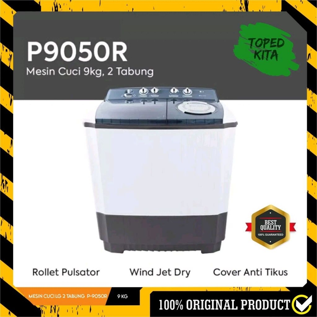 Mesin Cuci LG P-9050R | 2 tabung 9kg P9050R 9050 R 9 kg twin tub