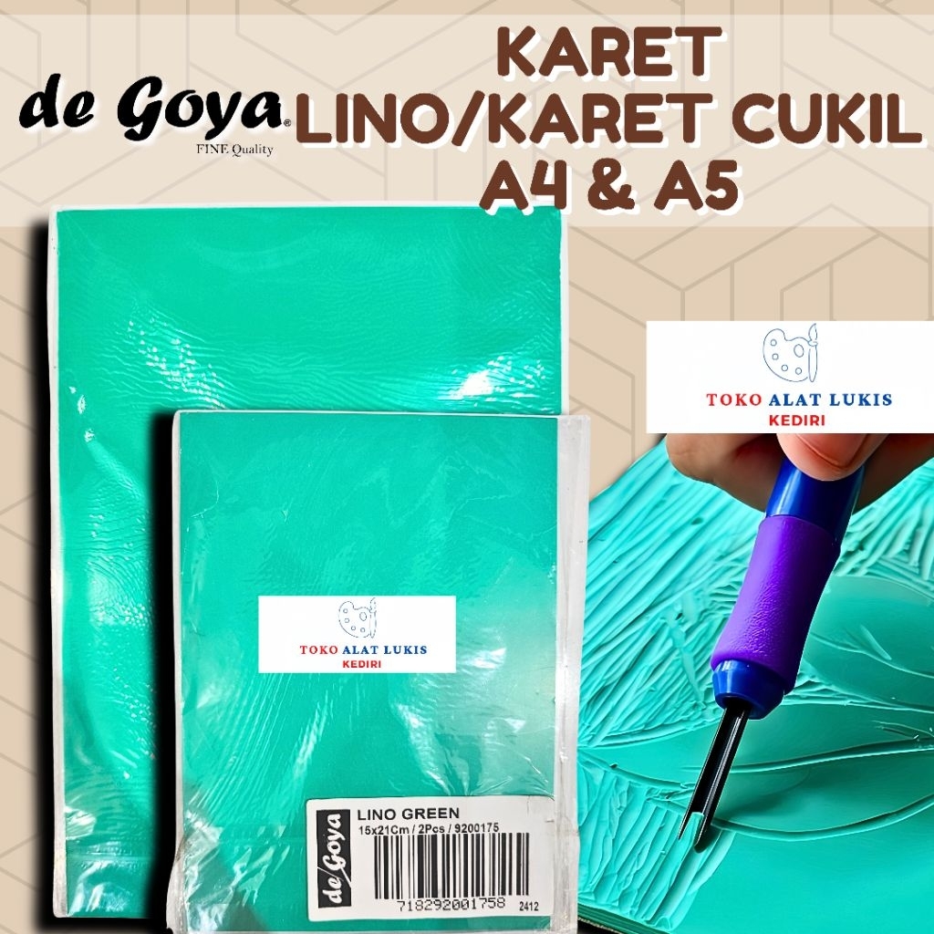De Goya Karet Lino Hijau Uk A5 & A4 / Karet Cukil/ Linoleum