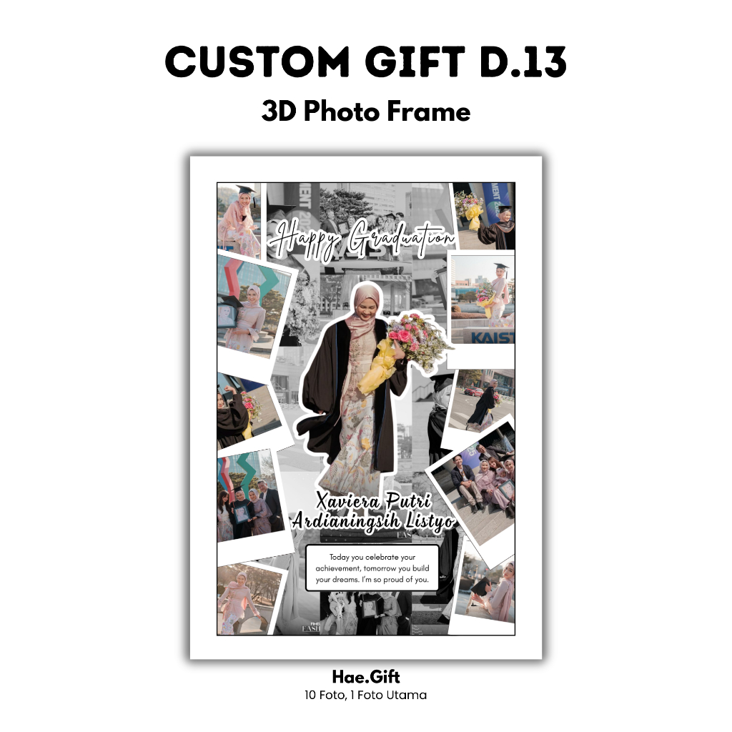 Hae.Gift Custom Gift D.13 3D Frame | Bingkai Foto | Bingkai Lucu | Gift Lucu | Kado Wedding | Kado W