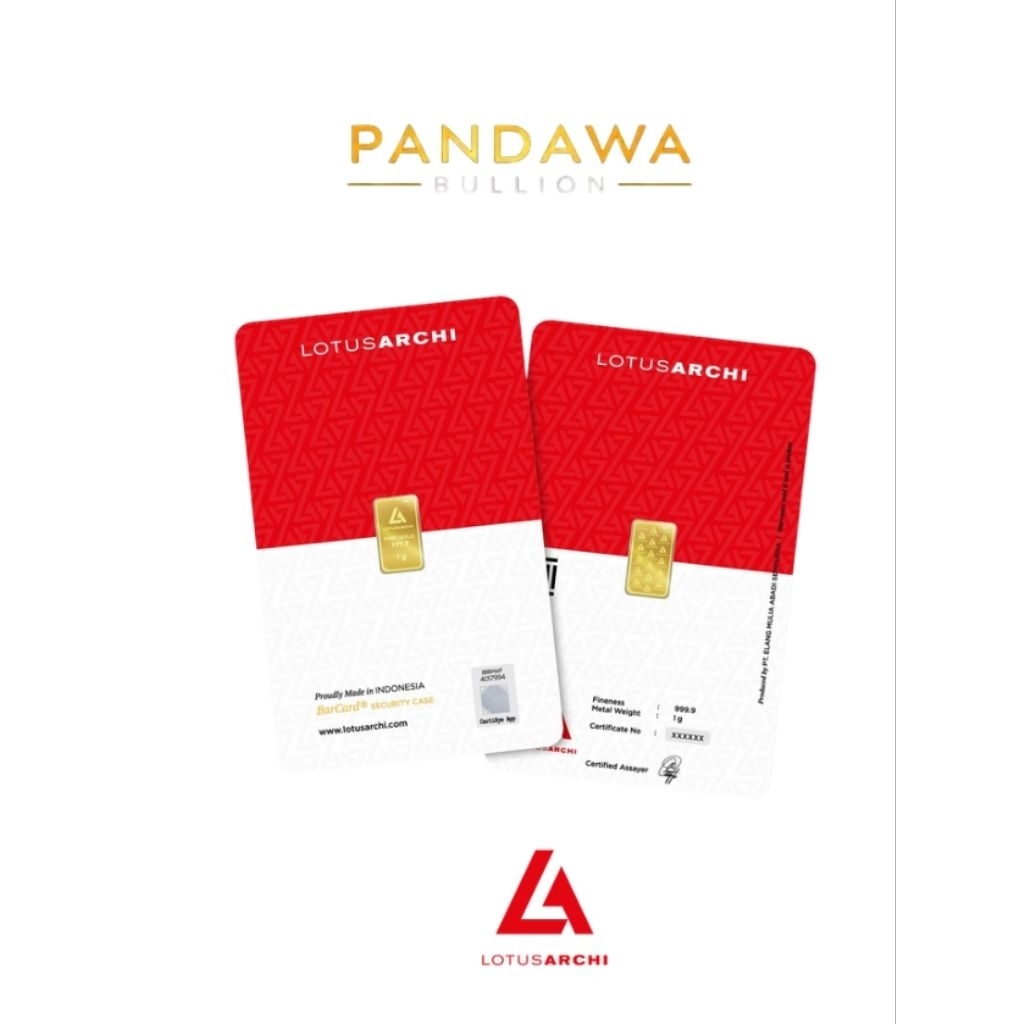 Logam Mulia Emas Gold 1Gram Lotus Archi Merah Putih