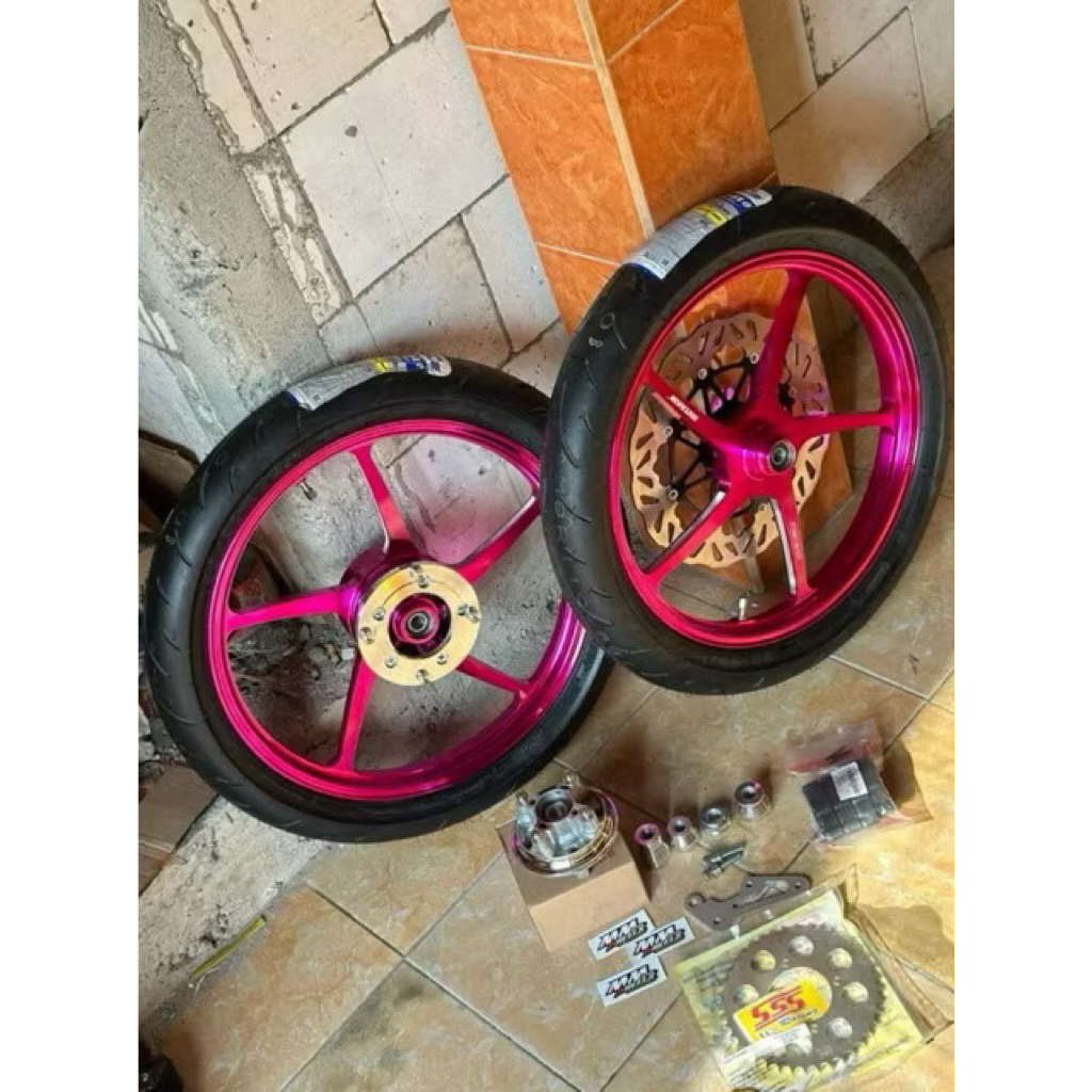 WHEELSET, VELG, VELG MUTAKIN, WHEELSET ENKEI 525, PNP CRF, KLX, DTRACKER