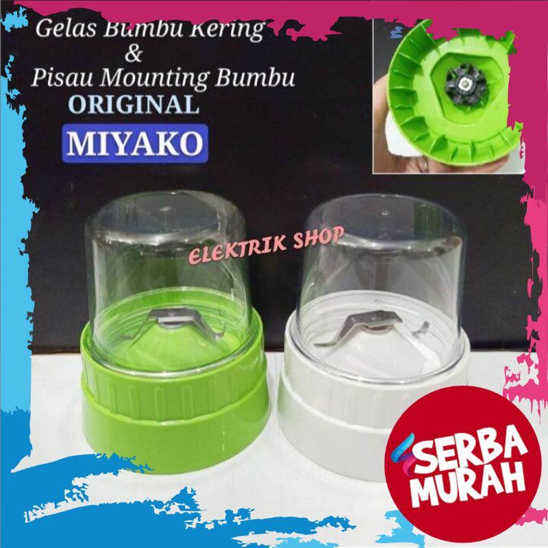 Blender Miyako Universal RRT Coper Bumbu Kecil Kering Set Putih / Hijau