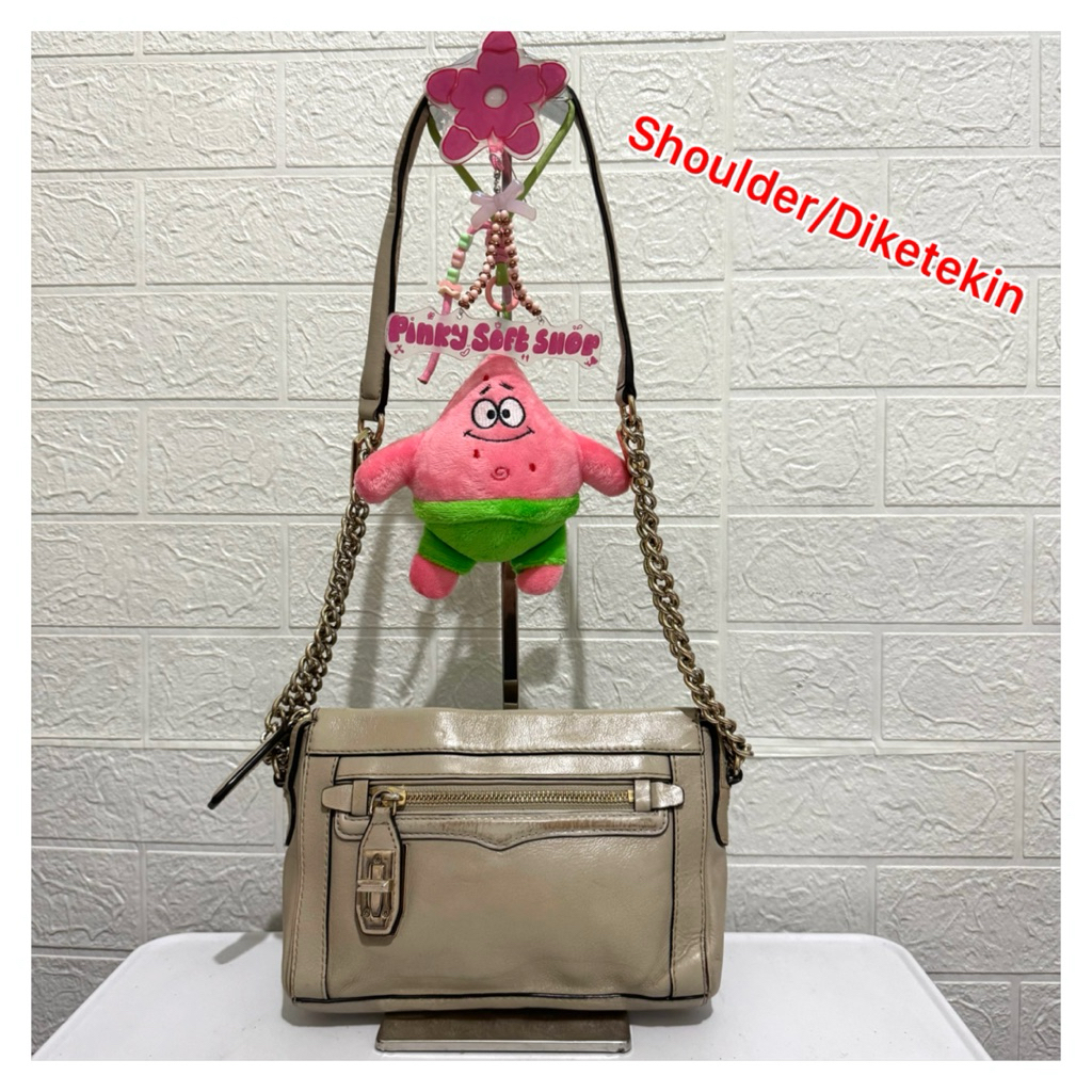 tas sling bag rebecca minkoff. tas shoulder bag kulit asli. tas ketek. tas prelop. krem