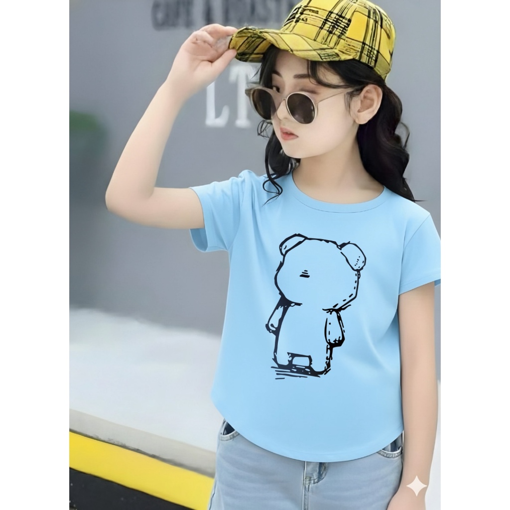 KAOS BOCAH kaos oval oversize anak perempuan spandek oval list