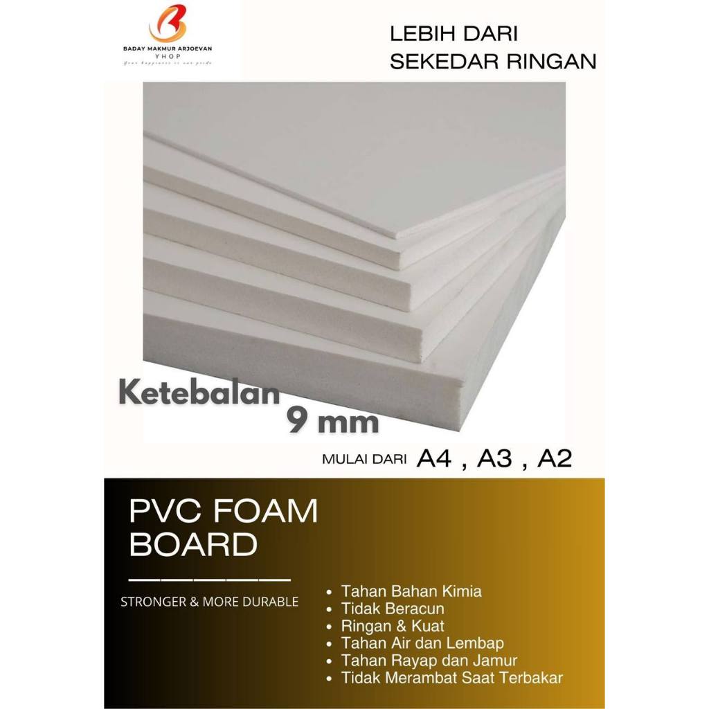 PVC BOARD [Potongan] Ketebalan 9mm | PVC Foam Board A4 A3 A2