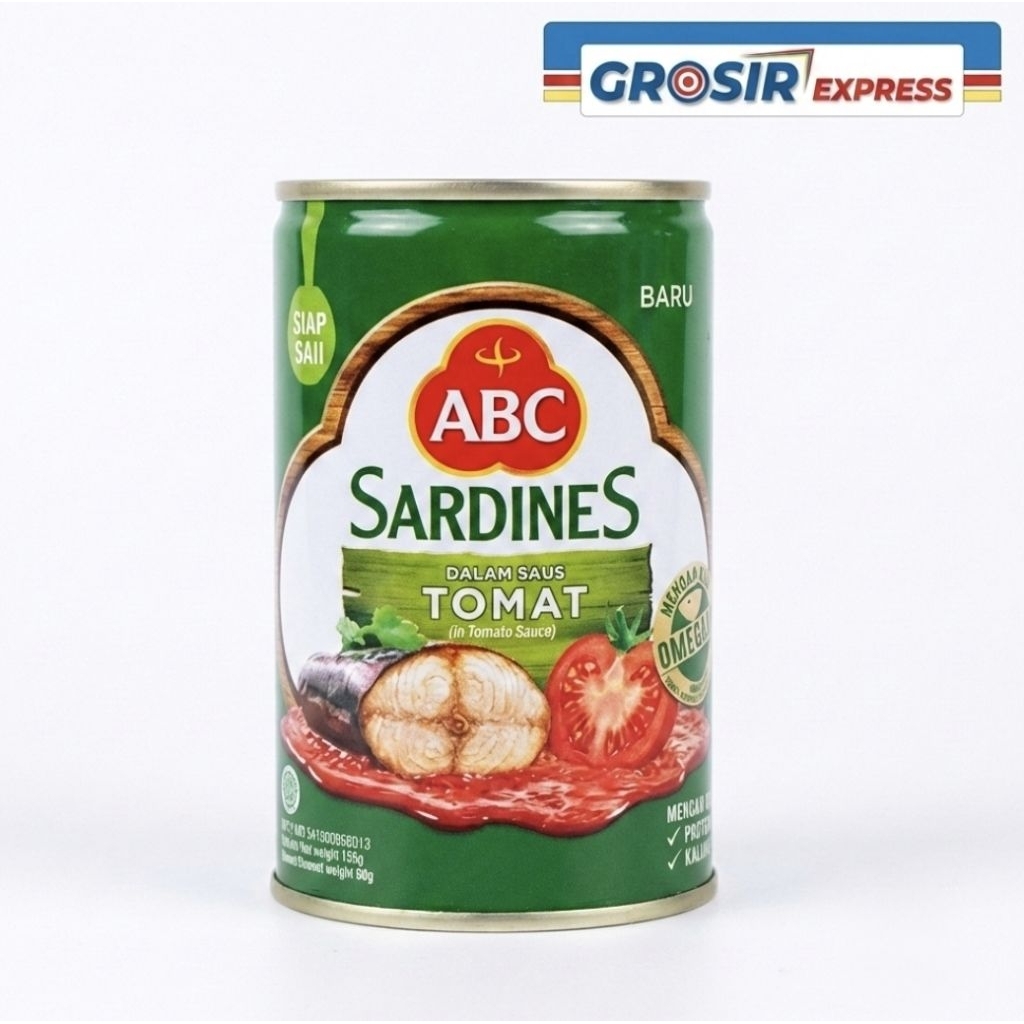 Sarden ABC Saus Tomat 155g Kaleng Kecil - [Bisa Ecer & Grosir 1 Dus] Lauk Pauk Sembako Tidak Pedas