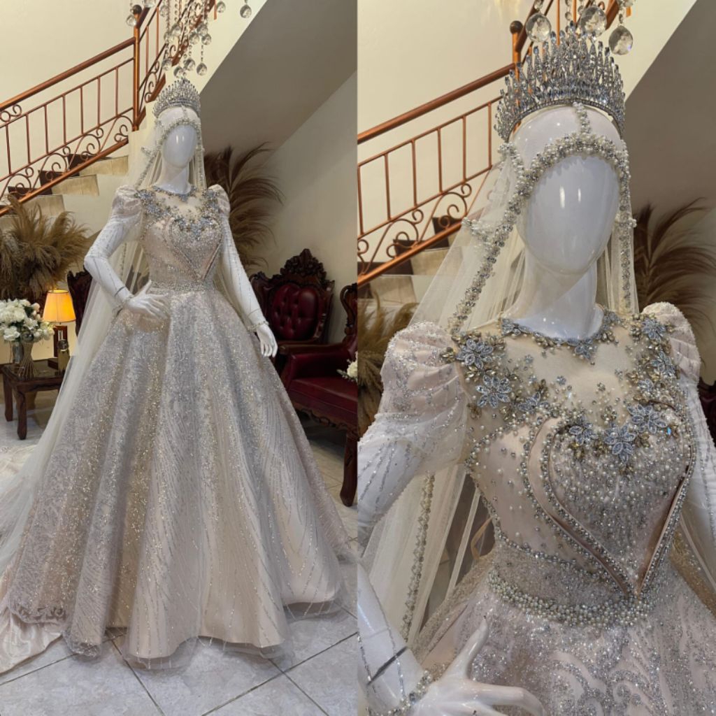 Gaun pengantin | gaun pengantin full Payet premium | gaun pengantin Luxuri | gaun pengantin ekor | g
