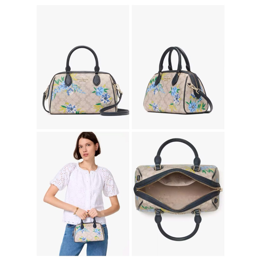 Tas Kate Spade Signature Spade Flower Duffle Crossbody Blazer Blue Multi AUTHENTIC