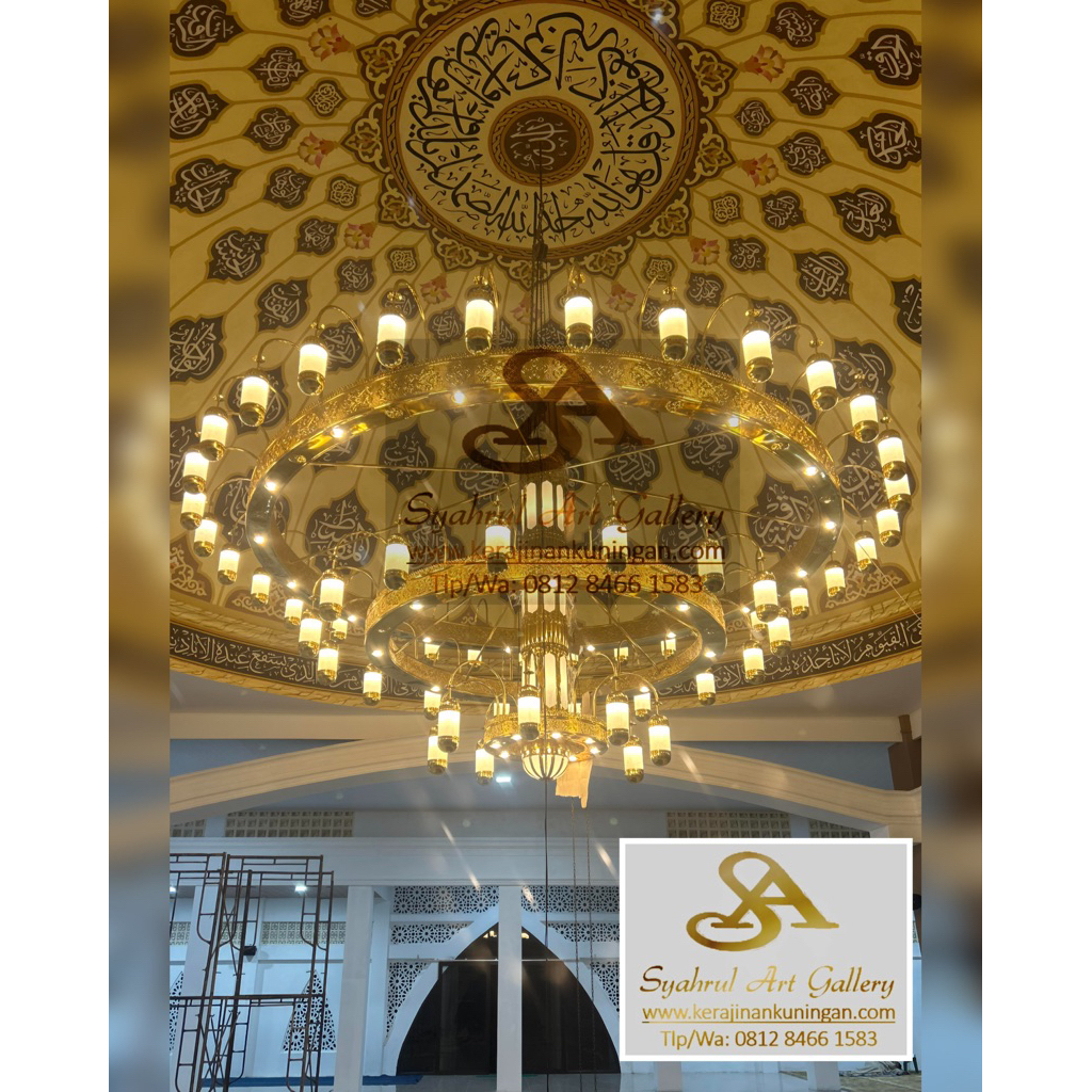 Lampu Hias Masjid-Lampu Gantung Masjid-Lampu Kubah Masjid-Lampu Madinah-Diameter 5 Meter