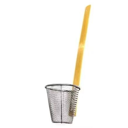 Saringan Mie 12 Jaring Gagang Bambu Panjang / Serok Mie Kayu Panjang Saringan mie stainless MUI-3SR 