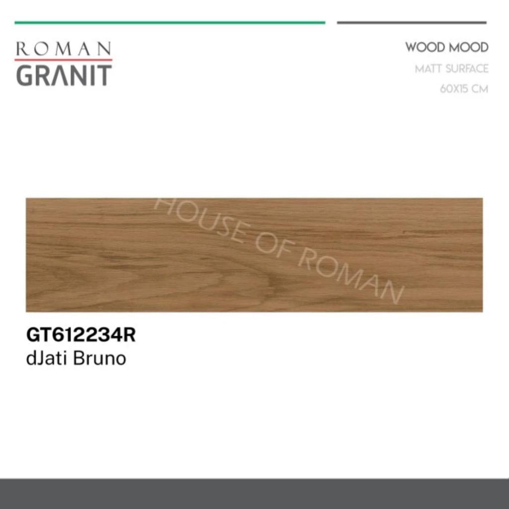 Granit / Keramik Lantai 15x60 Roman d’Jati Bruno | Motif Kayu Wood Mood Matt KW2 1,44 m²/Dus